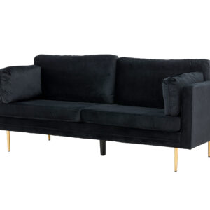 Boom – Canapé 3 places – Noir, Doré – 90 x 84 x 203 cm