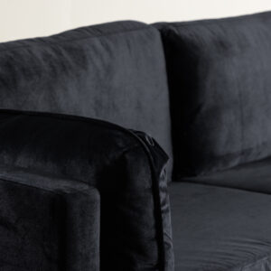 Boom – Canapé 3 places – Noir, Doré – 90 x 84 x 203 cm