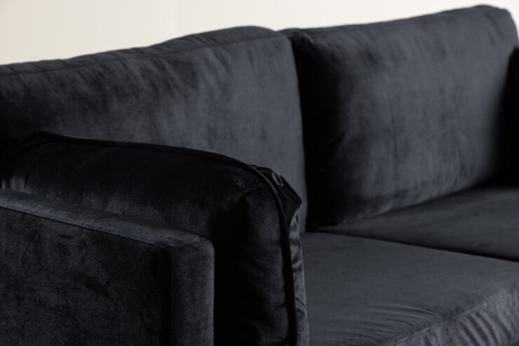 Boom – Canapé 3 places – Noir, Doré – 90 x 84 x 203 cm
