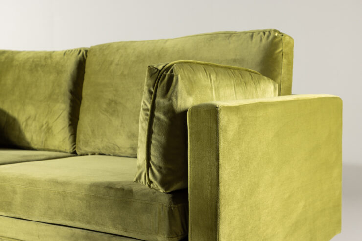Boom – Canapé 3 places – Doré, Vert – 90 x 84 x 203 cm