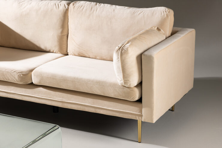 Boom – Canapé 3 places – Beige, Doré – 90 x 84 x 203 cm