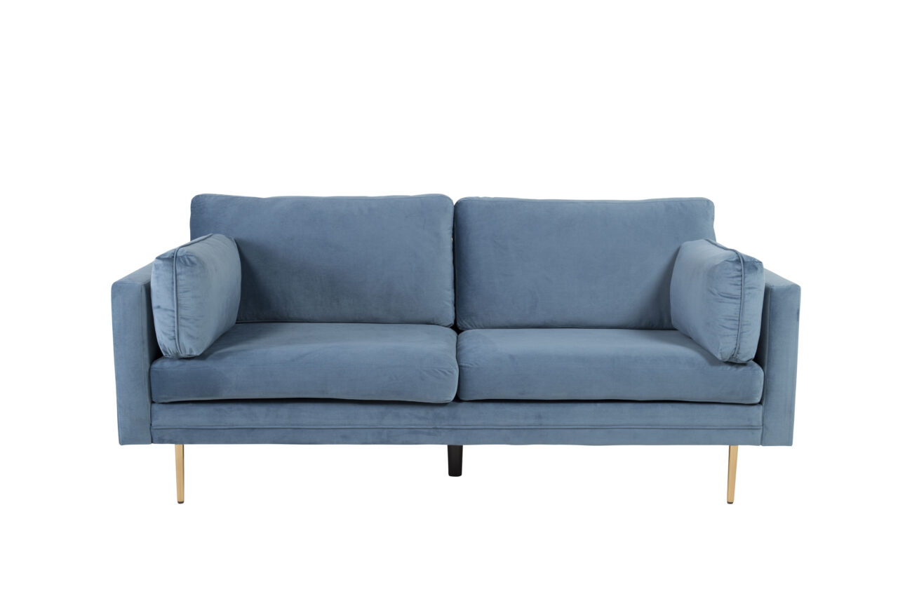 Boom – Canapé 3 places – Bleu, Doré – 90 x 84 x 203 cm