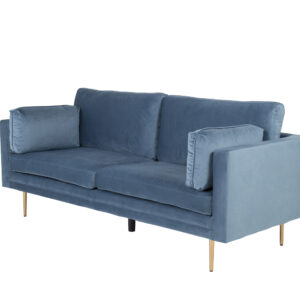 Boom – Canapé 3 places – Bleu, Doré – 90 x 84 x 203 cm