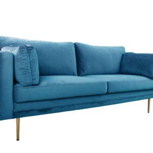 Boom – Canapé 3 places – Bleu, Doré – 90 x 84 x 203 cm