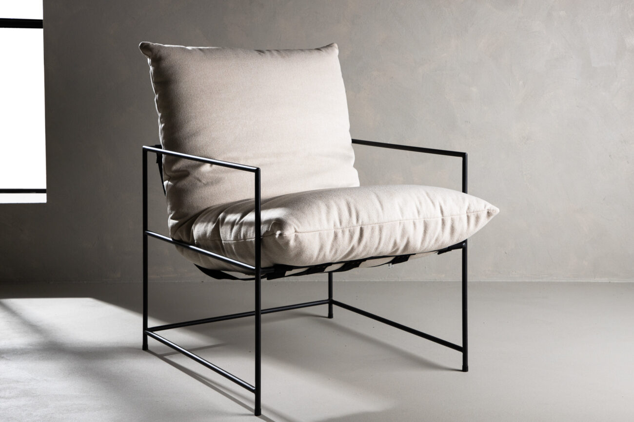 Sedalia – Armchair – Blanc, Noir – 86 x 86 x 70 cm
