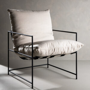 Sedalia – Armchair – Blanc, Noir – 86 x 86 x 70 cm