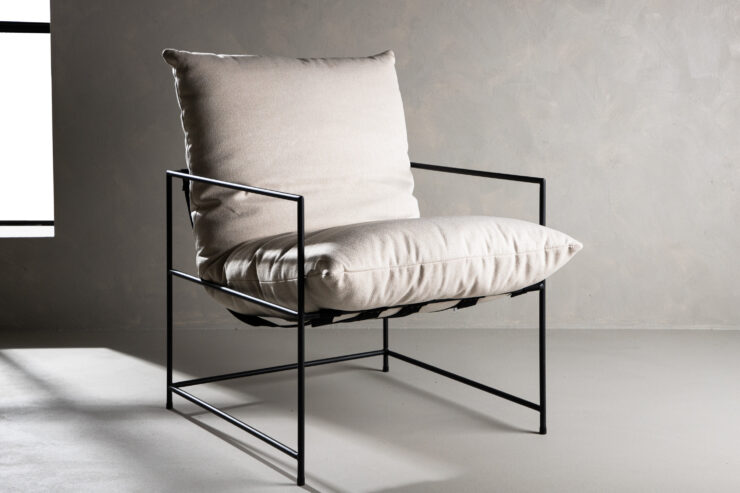 Sedalia – Armchair – Blanc, Noir – 86 x 86 x 70 cm