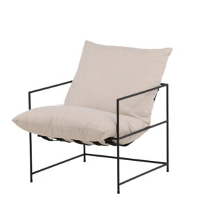 Sedalia – Armchair – Blanc, Noir – 86 x 86 x 70 cm