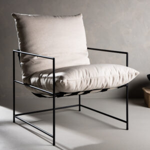 Sedalia – Armchair – Blanc, Noir – 86 x 86 x 70 cm