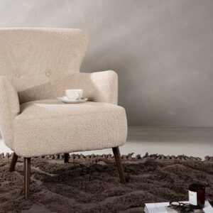 Lincoln – Fauteuil lounge – Beige, Marron – 77 x 85 x 76 cm
