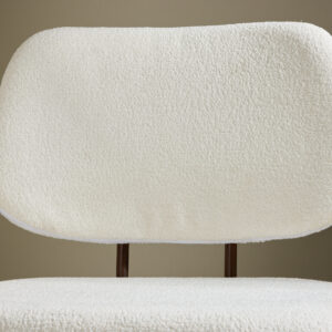 Midland – Fauteuil lounge – Blanc, Noyer – 62 x 84 x 58 cm