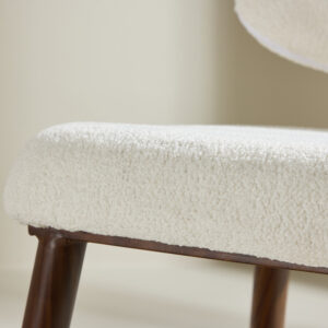 Midland – Fauteuil lounge – Blanc, Noyer – 62 x 84 x 58 cm
