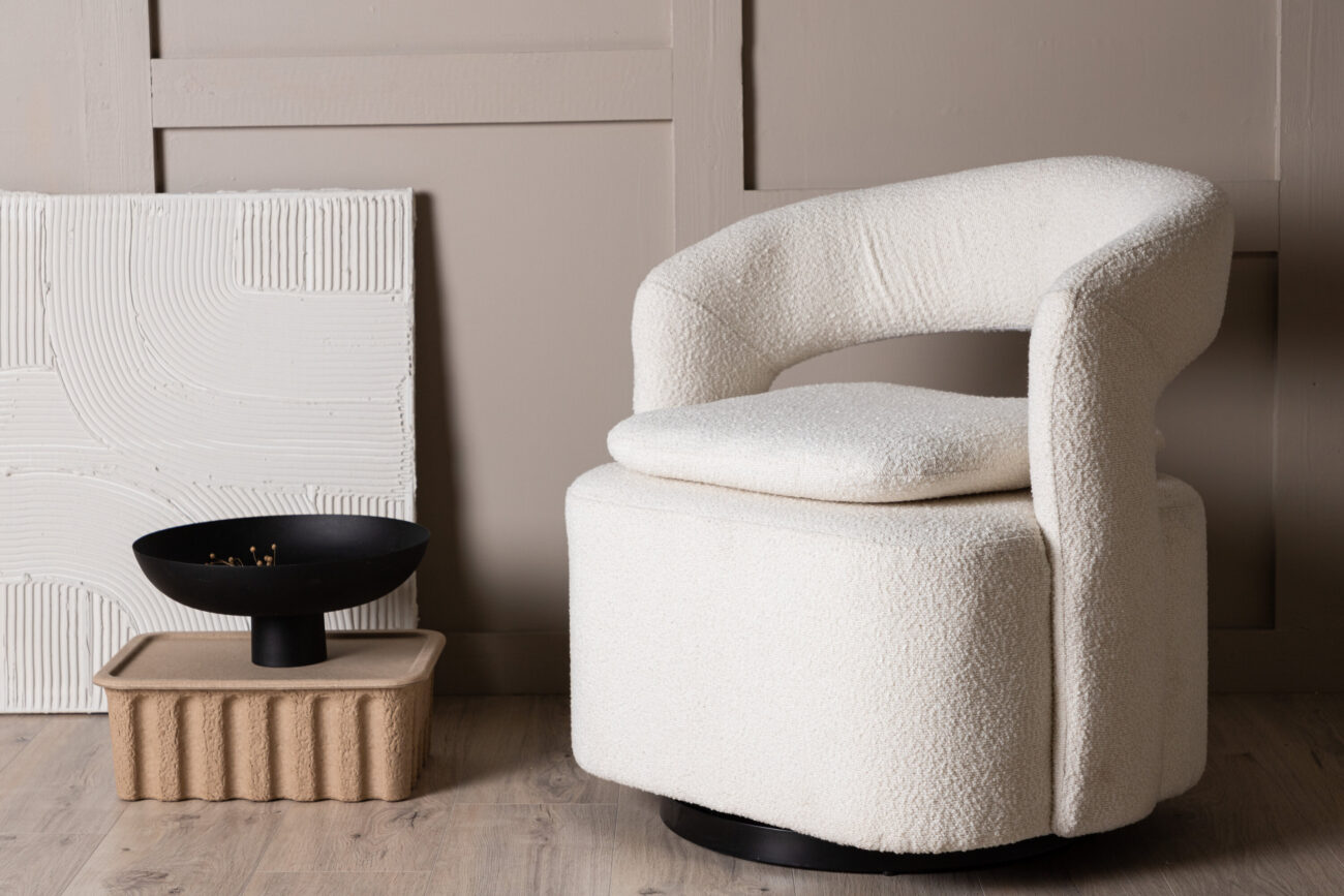 Laurel – Armchair – Blanc, Noir – 70 x 71 x 69 cm