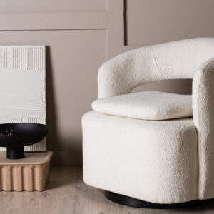 Laurel – Armchair – Blanc, Noir – 70 x 71 x 69 cm