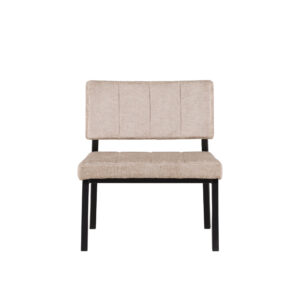 Monett – Fauteuil lounge – Beige, Noir – 64 x 74 x 66 cm