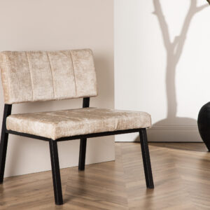 Monett – Fauteuil lounge – Beige, Noir – 64 x 74 x 66 cm