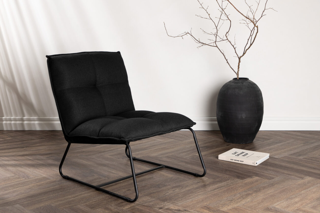 Madison – Fauteuil lounge – Noir – 83 x 78 x 62 cm