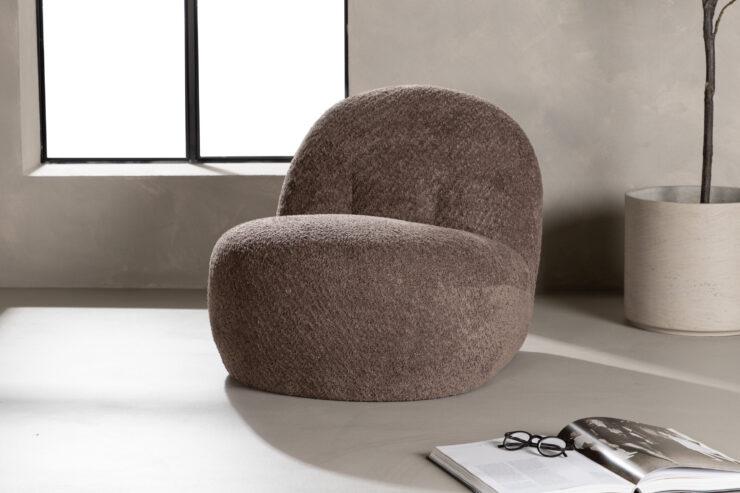 Omaha – Fauteuil lounge – Marron – 84 x 61 x 65 cm