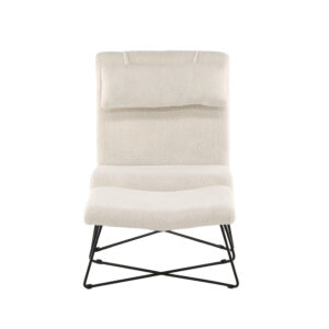 Laconia – Fauteuil lounge – Blanc, Noir – 88 x 88 x 65 cm