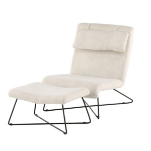 Laconia – Fauteuil lounge – Blanc, Noir – 88 x 88 x 65 cm