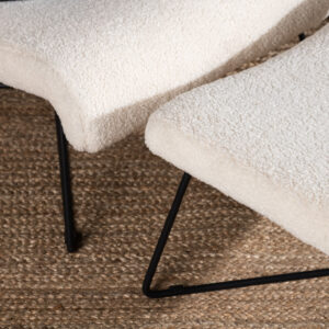 Laconia – Fauteuil lounge – Blanc, Noir – 88 x 88 x 65 cm