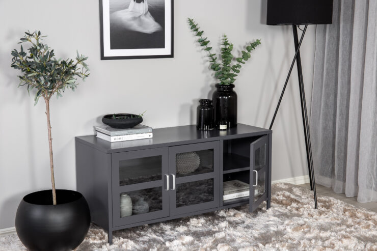 Acero – Meuble TV – Gris clair – 48 x 58 x 120 cm