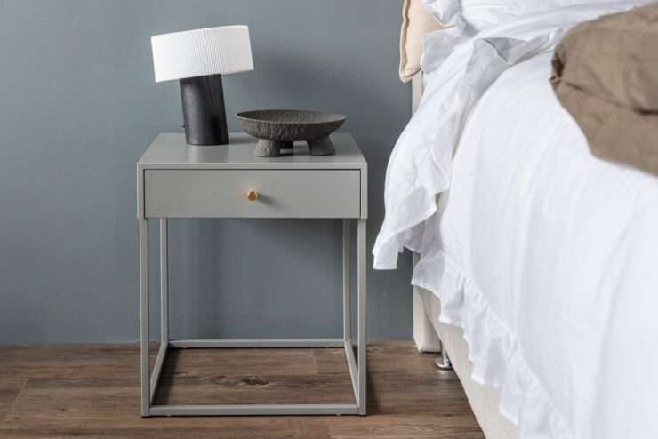 Bakal – Table d'appoint – Gris clair – 43 x 41 cm