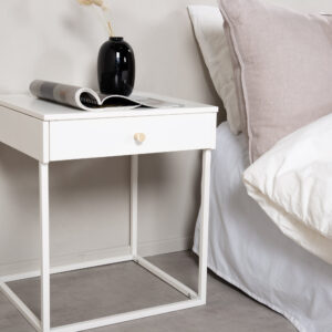 Bakal – Table de chevet – Blanc – 43 x 41 cm