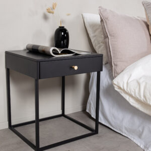 Bakal – Table de chevet – Noir – 43 x 41 cm