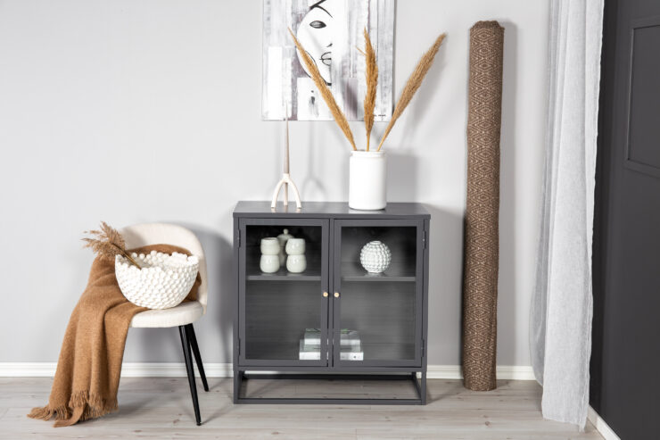 Bakal – Meuble de rangement – Gris – 40 x 85 x 85 cm