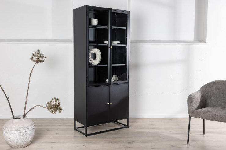 Bakal – Meuble de rangement – Noir – 41 x 190 x 80 cm