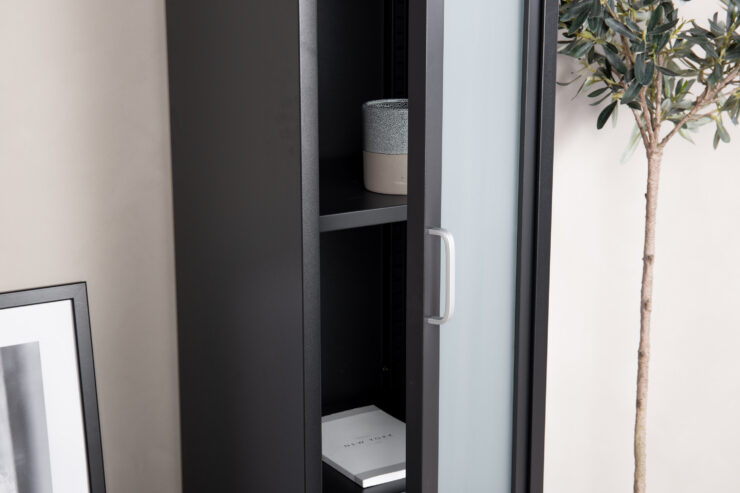 Acero – Meuble de rangement – Noir – 35 x 150 x 35 cm