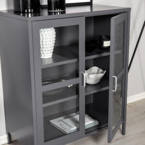 Acero – Meuble de rangement – Gris clair – 43 x 97 x 80 cm