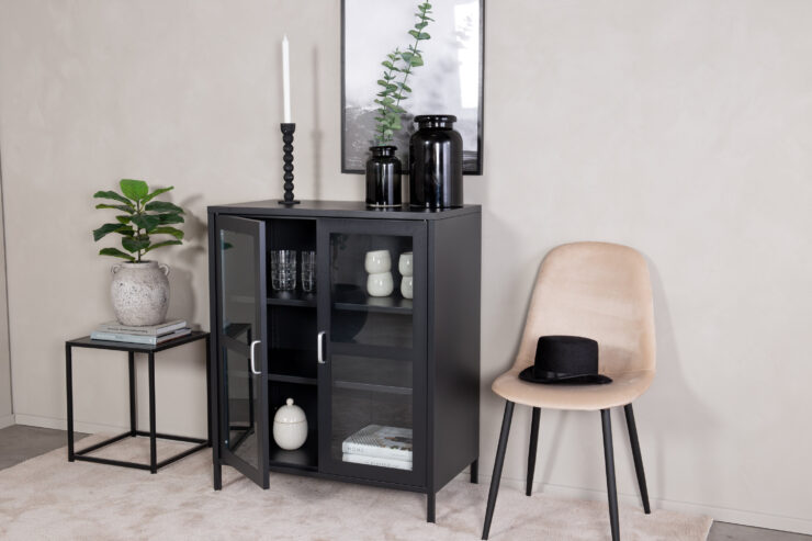 Acero – Meuble de rangement – Noir – 43 x 97 x 80 cm