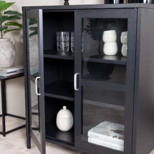 Acero – Meuble de rangement – Noir – 43 x 97 x 80 cm