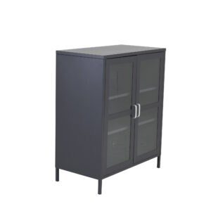 Acero – Meuble de rangement – Noir – 43 x 97 x 80 cm