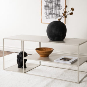 Staal – Table basse – Beige – 120 x 50 cm
