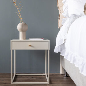Bakal – Table de chevet – Beige – 43 x 41 cm