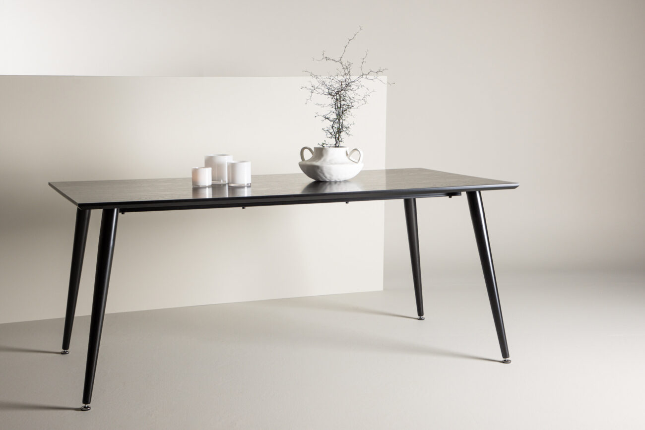 Dipp – Table à manger rectangulaire – Noir – 180 x 90 cm