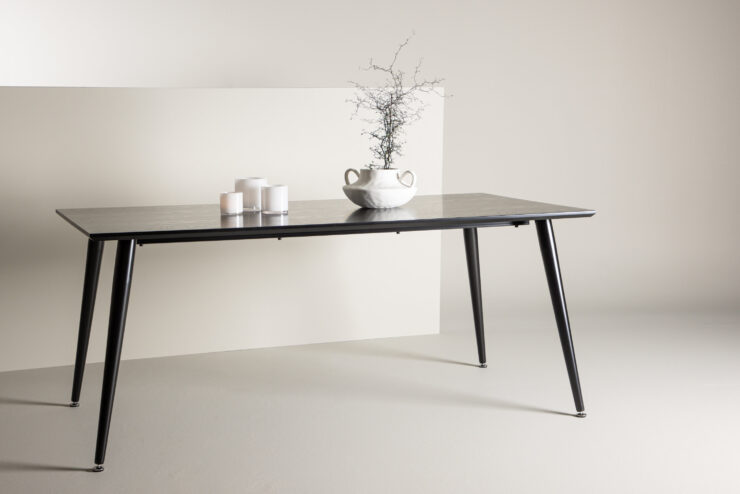 Dipp – Table à manger rectangulaire – Noir – 180 x 90 cm