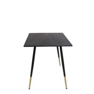 Dipp – Table à manger rectangulaire – Noir, Doré – 120 x 85 cm