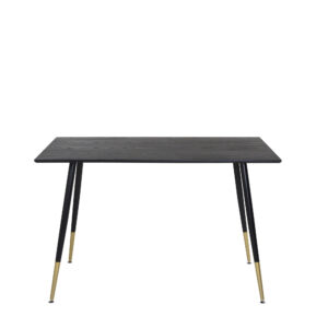 Dipp – Table à manger rectangulaire – Noir, Doré – 120 x 85 cm