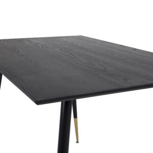 Dipp – Table à manger rectangulaire – Noir, Doré – 120 x 85 cm