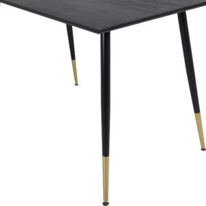 Dipp – Table à manger rectangulaire – Noir, Doré – 120 x 85 cm