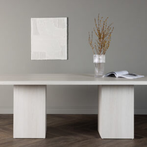 Olga – Table à manger rectangulaire – Blanc – 200 x 90 cm