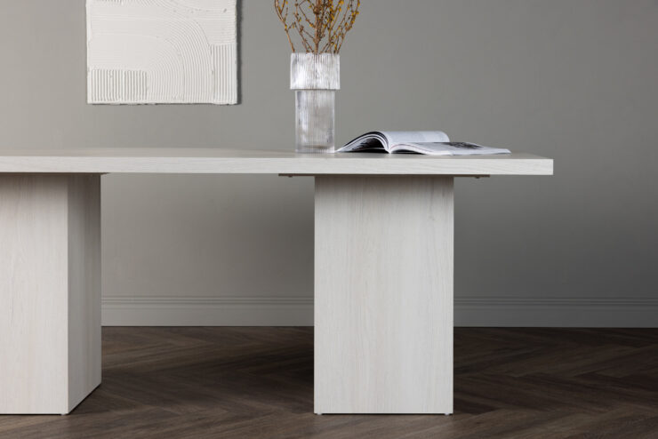 Olga – Table à manger rectangulaire – Blanc – 200 x 90 cm
