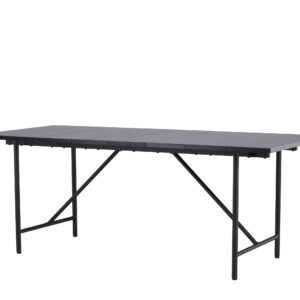Astrid – Table à manger rectangulaire – Noir – 200 x 90 cm