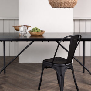 Astrid – Table à manger rectangulaire – Noir – 200 x 90 cm