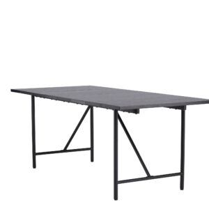 Astrid – Table à manger rectangulaire – Noir – 200 x 90 cm