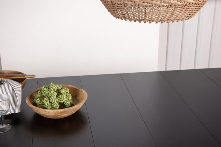 Astrid – Table à manger rectangulaire – Noir – 200 x 90 cm